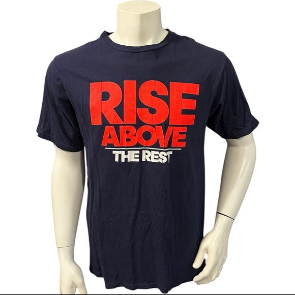 adidas Other - Adidas Men’s Athletic T-Shirt Blue Red “Rise Above” Logo Short Sleeve L